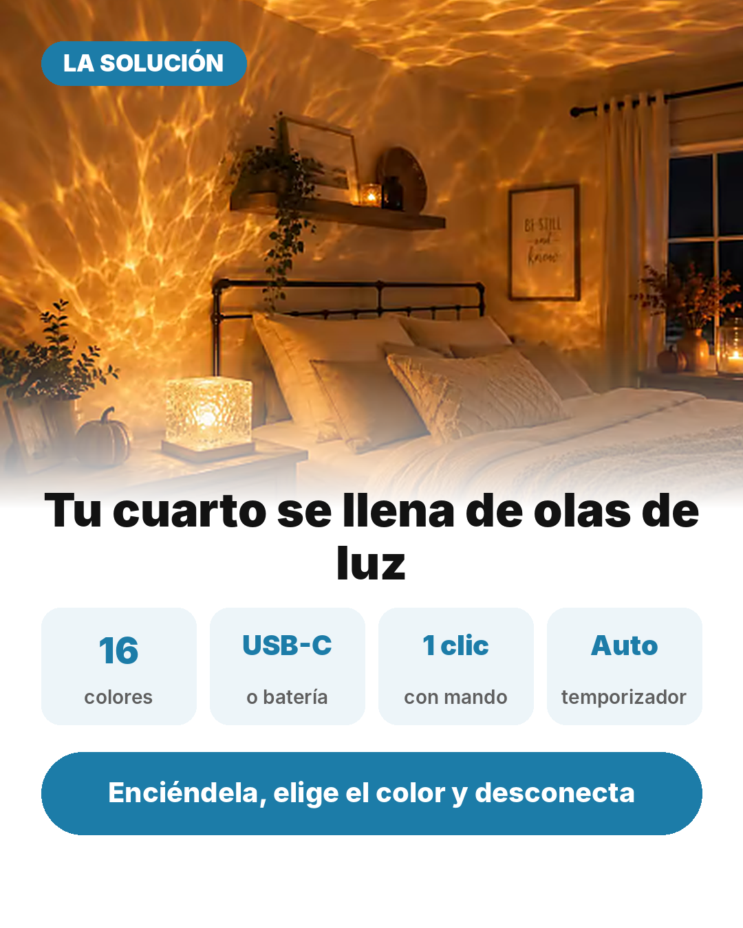 Tu cuarto se llena de olas de luz con Ondaluz
